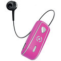 CELLY SNAIL, bluetooth headset s klipem a navijákem kabelu, růžová