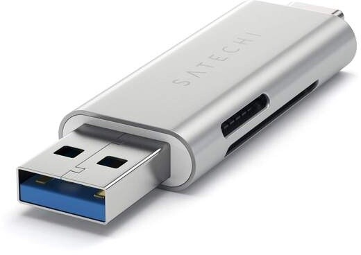 Satechi Aluminum Type-C USB 30, Micro/SD Card Reader, stříbrná_883583016