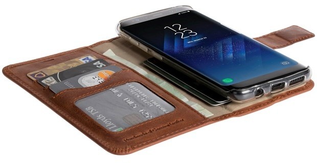 Krusell Sunne 5 Card FolioCase flipové pouzdro pro Samsung Galaxy S8, hnědá_1188580373