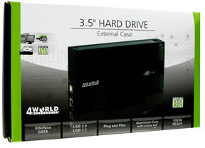 4World hliníkový box pro HDD 3,5&#39;&#39; SATA, černá_366000973