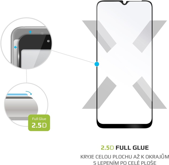 FIXED Ochranné tvrzené sklo Full-Cover pro Samsung Galaxy A22 5G, s lepením přes celý displej, černá_481166503