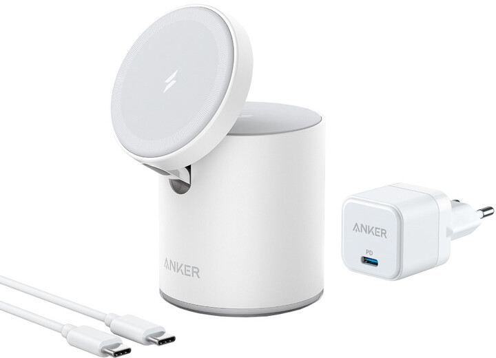 Anker nabíjecí stanice PowerWave Mag-Go Dock 2v1, bílá_222015361