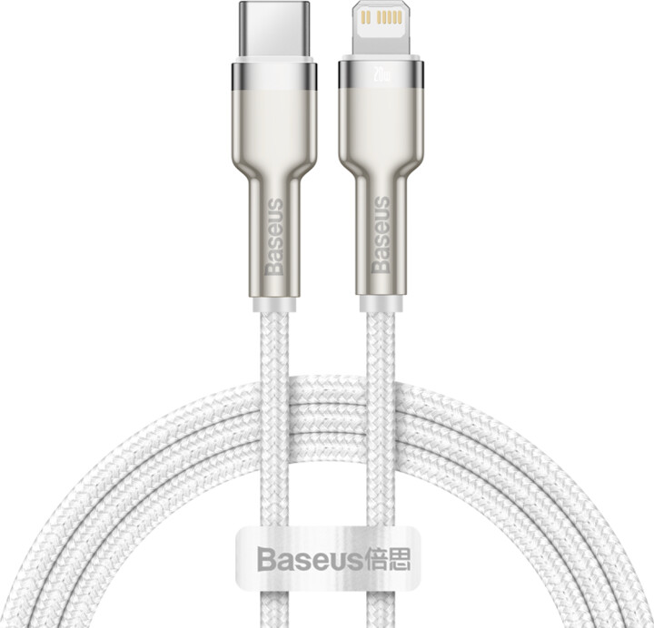 BASEUS kabel Cafule Series, USB-C - Lightning, M/M, nabíjecí, datový, 20W, 1m, bílá_205125920