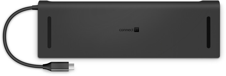 CONNECT IT USB-C dokovací stanice 11v1, externí, antracitová_1836088023
