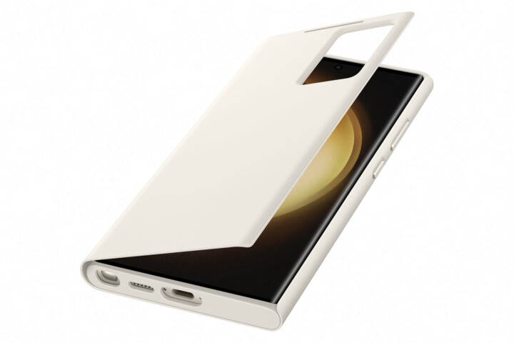 Samsung flipové pouzdro Smart View pro Galaxy S23 Ultra, krémová_1306784248