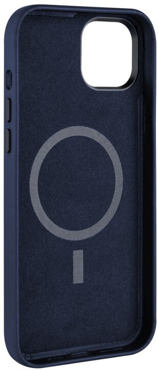 FIXED kožený zadní kryt MagLeather s podporou Magsafe pro Apple iPhone 14, modrá_555435232