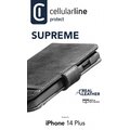 Cellularline prémiové kožené pouzdro typu kniha Supreme pro Apple iPhone 14 Plus, černá_1324026307
