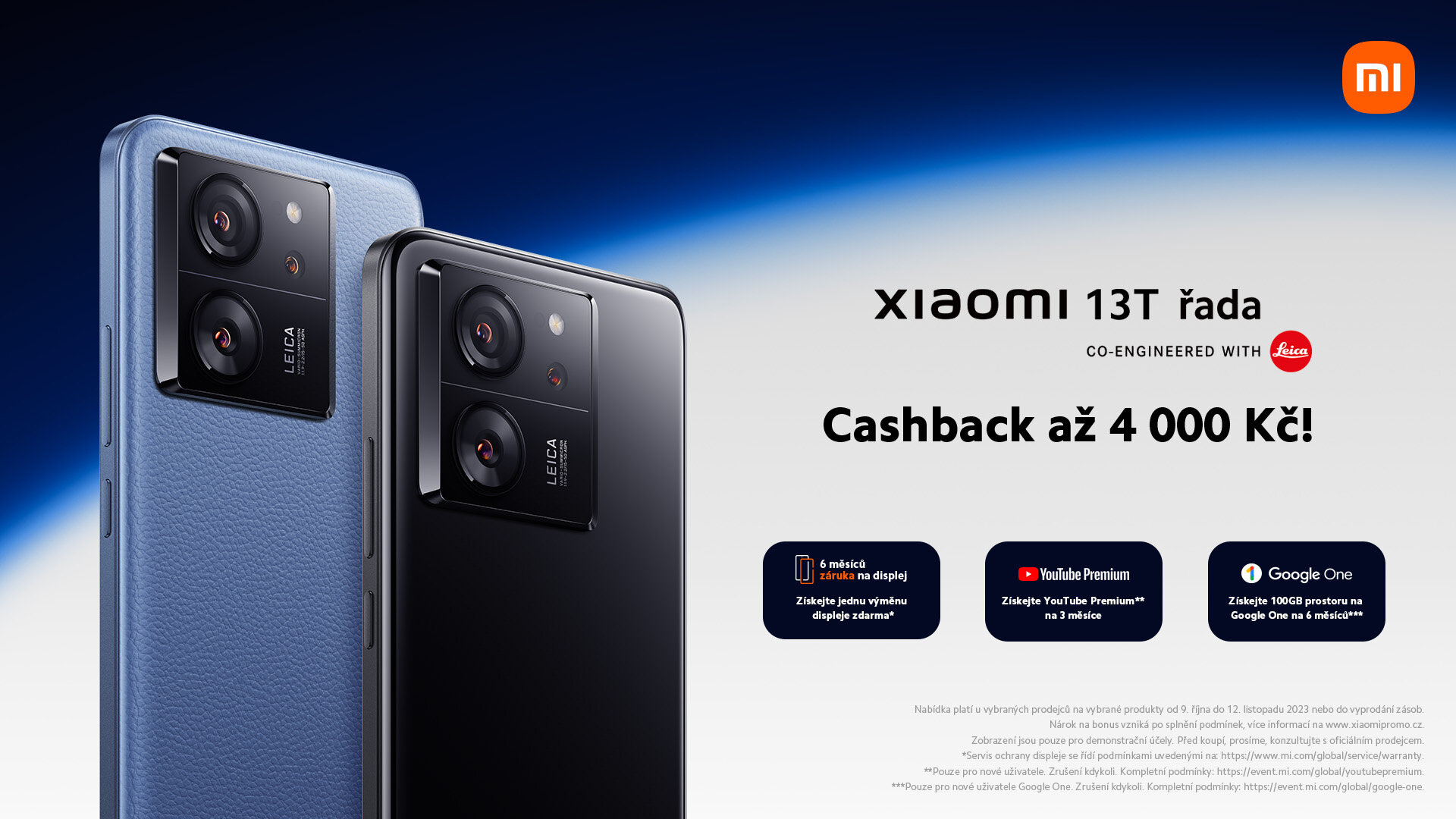 Pořiďte si smartphone Xiaomi 13T nebo 13T Pro a získejte cashback až 4 000 Kč