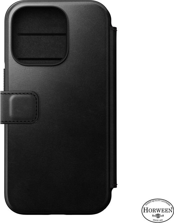 Nomad kožené flipové pouzdro MagSafe Folio pro Apple iPhone 14 Pro, černá_595028648