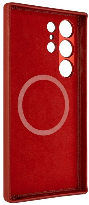 FIXED kožený zadní kryt MagLeather s podporou Magsafe pro Samsung Galaxy S24 Ultra, červená_765834051
