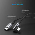 UGREEN kabel USB-C - USB-C, zalomený, 1, černá_1220518329