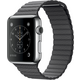 Apple Watch 42mm Stainless Steel Case with Storm Grey Leather Loop - Large