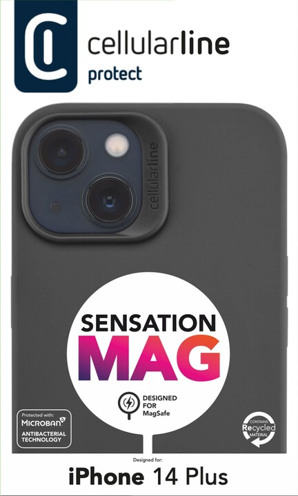 Cellularline zadní kryt Sensation s podporou MagSafe pro Apple iPhone 14 Plus, černá_165686197