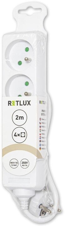 Retlux prodlužovací přívod RPC 07, 4 zásuvky, 2m, bílá_1651505456