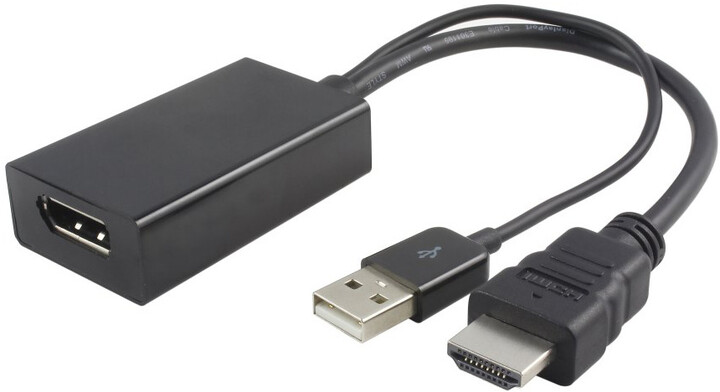 PremiumCord adaptér HDMI-DisplayPort Male/Female s napájením z USB_934425010