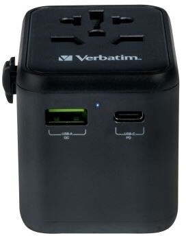 Verbatim univerzální cestovní adaptér UTA-02, USB-C PD 20W, USB-A QC3.0_1406771605