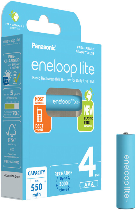 PANASONIC nabíjecí baterie Eneloop Lite HR03 AAA 4LCCE/4BE_2125736400