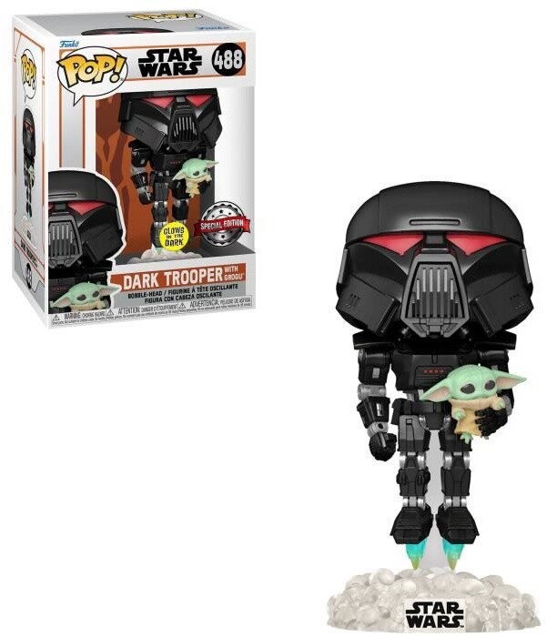 Figurka Funko POP! Star Wars: The Mandalorian - Dark Trooper with Grogu Glow in the Dark_1174842876