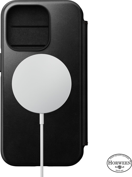 Nomad kožené flipové pouzdro MagSafe Folio pro Apple iPhone 14 Pro, černá_547246862