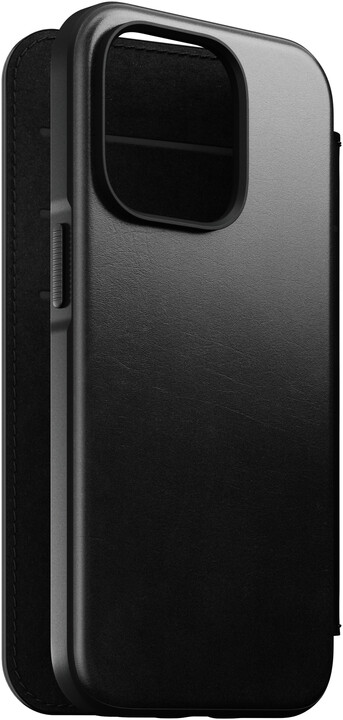 Nomad kožené flipové pouzdro MagSafe Folio pro Apple iPhone 14 Pro, černá_489916291