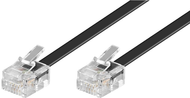 PremiumCord Kabel telefonní rovný 6P4C plug - 6P4C plug 3m - černý