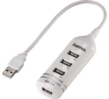 Hama USB 2.0 HUB 1:4, bílá