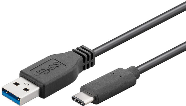 PremiumCord Kabel USB 3.1 konektor C/male - USB 3.0 A/male, černý, 15cm_882991375
