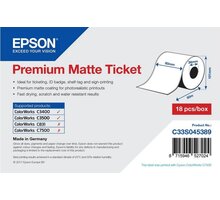 Epson ColorWorks role pro pokladní tiskárny, Premium Matte Ticket, 80mmx50m C33S045389