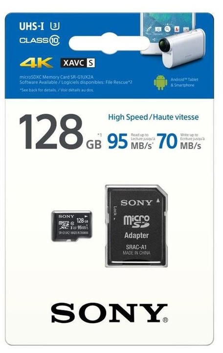 Sony Micro SDXC 128GB UHS-I U3 + SD adaptér_950591506