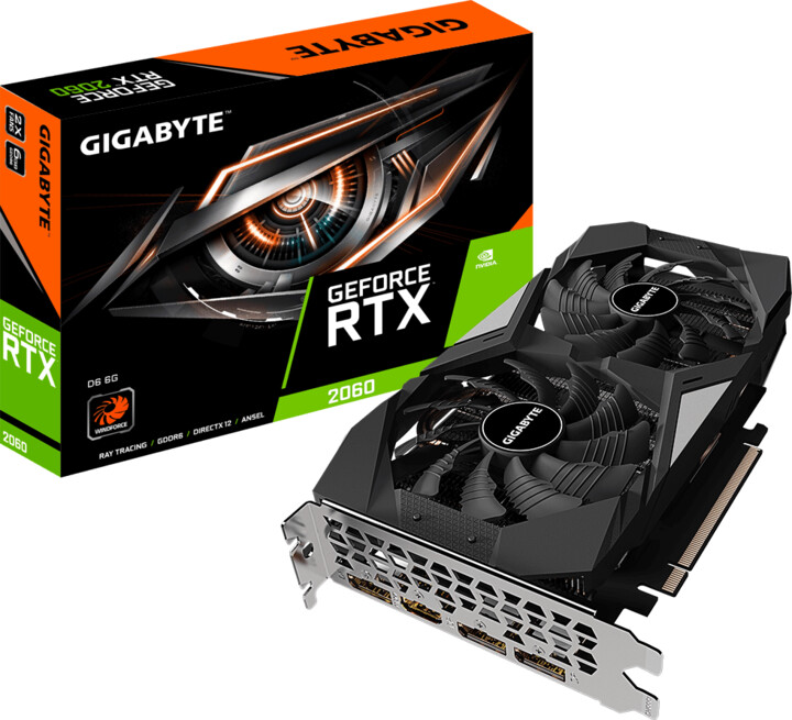 GIGABYTE GeForce RTX 2060 D6 6G (rev. 2.0), 6GB GDDR6_399818572