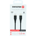 SWISSTEN datový kabel USB-C - Lightning, M/M, 1m, černá_631120007