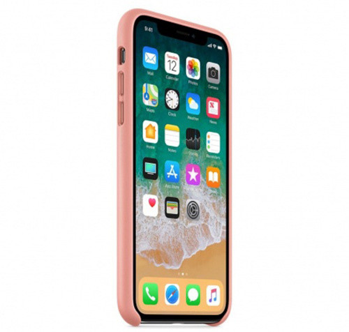 Apple kožený kryt na iPhone X, bledě růžová_1112182008