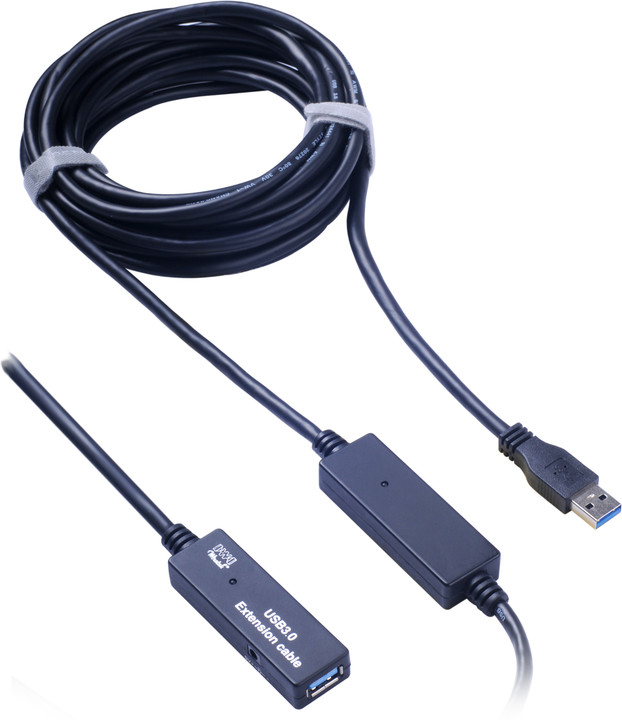 PremiumCord USB 3.0, A/M-A/F, 10m repeater a prodlužovací kabel