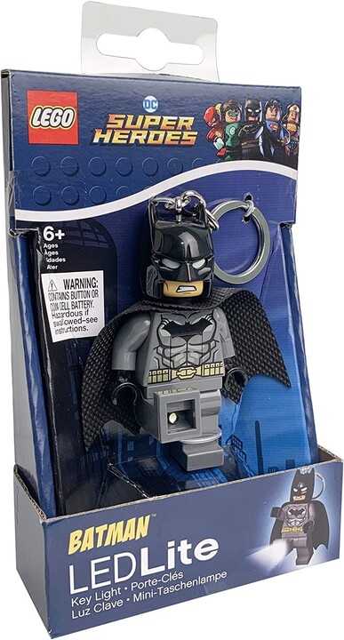 Klíčenka LEGO DC Super Heroes - Grey Batman, svítící figurka_1641567170