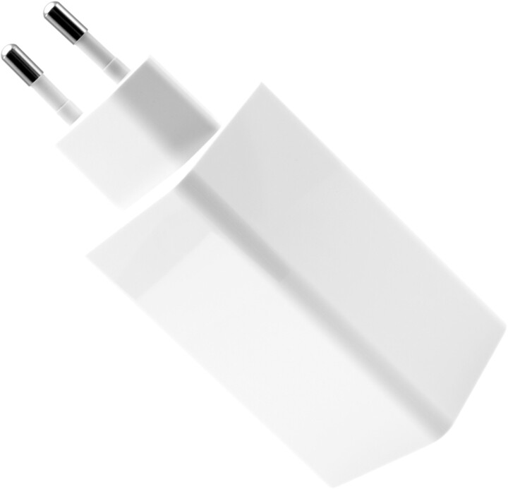 FIXED síťová GaN nabíječka s 2xUSB-C a USB výstupem, podpora PD, 65W, bílá_1767182525