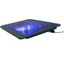 Gembird podstavec pod notebook, pro notebooky do 15.6", 125mm ventilátor, LED, černá