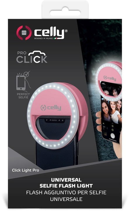 CELLY Click Light Pro, přídavný blesk na fotoaparát, růžový_1432607846