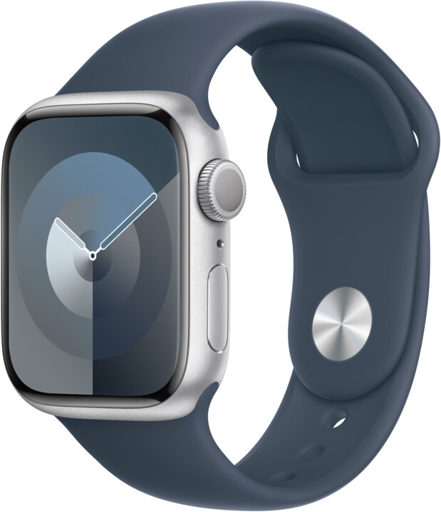 Apple Watch Series 9, 41mm, Silver, Storm Blue Sport Band - S/M_22551999