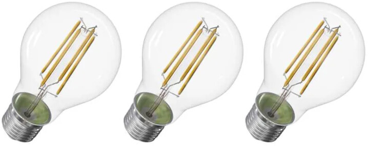 Emos LED žárovka Filament 3,8W (60W), 806lm, E27, teplá bílá, 3ks_407590103