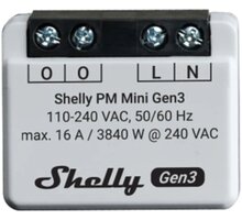 Shelly Gen3 PM Mini, měřič spotřeby, WiFi SHELLY-GEN3-PM-MINI