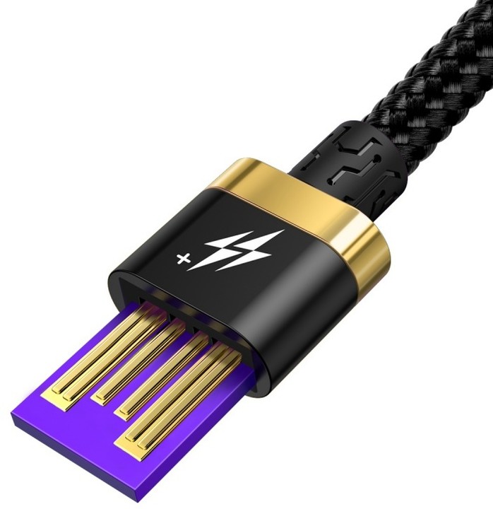 Baseus kabel pro rychlonabíjení a přenos dat HW USB Type-C 40W 2m, zlato/černá_1276328911