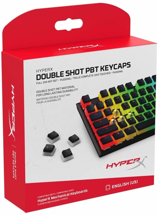 HyperX Double Shot PBT, Cherry MX, 104 kláves, černé, US_1272890483