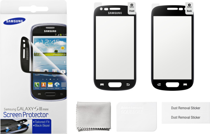 Samsung ochranná fólie na displej pro Galaxy S III mini (i8190), černá_505050662