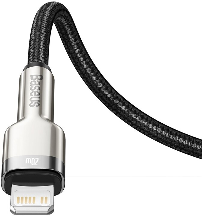 BASEUS kabel Cafule Series, USB-C - Lightning, M/M, nabíjecí, datový, 20W, 2m, černá