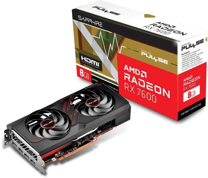 Sapphire PULSE AMD Radeon™ RX 7600 GAMING 8GB, 8GB GDDR6_1891129039