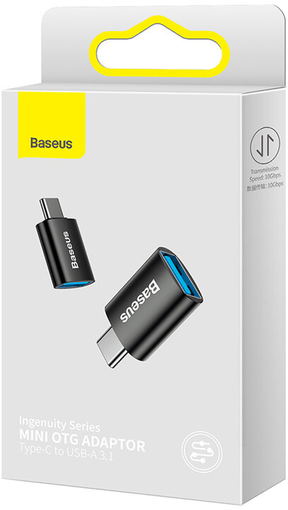 Baseus mini OTG redukce Ingenuity, USB-C - USB-A 3.1 (M/F), černá_203642485
