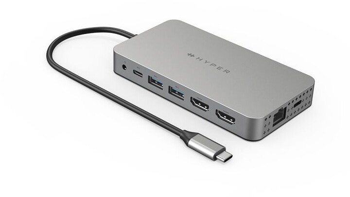 HyperDrive Dual 4K HDMI 10v1 USB-C Hub, stříbrná_916564141