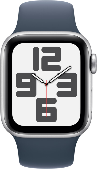 Apple Watch SE 2023, Cellular, 40mm, Silver, Storm Blue Sport Band - S/M_546750232