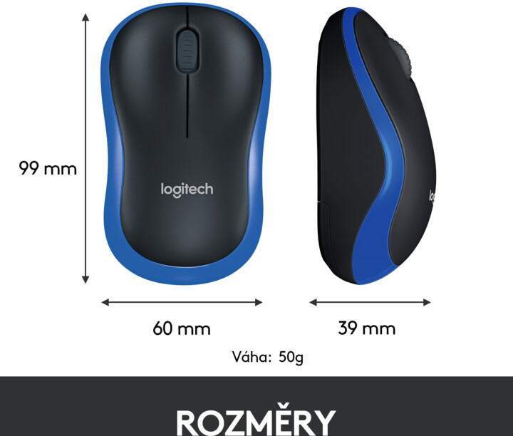 Logitech Wireless Mouse M185, modrá_692525228