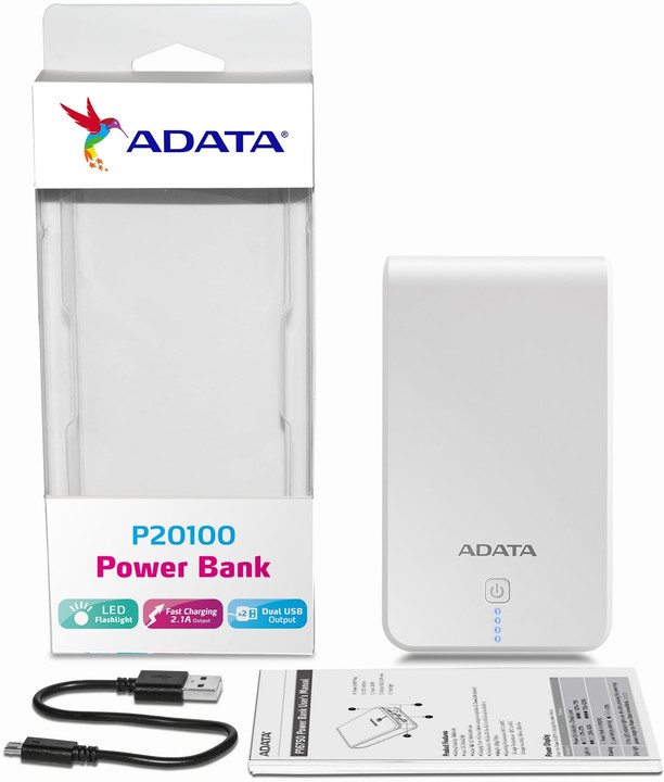ADATA P20100 Power Bank 20100mAh, bílo/modrá_1243709136